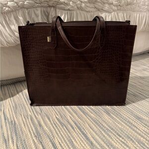 Beis Work Tote in Brown Croc